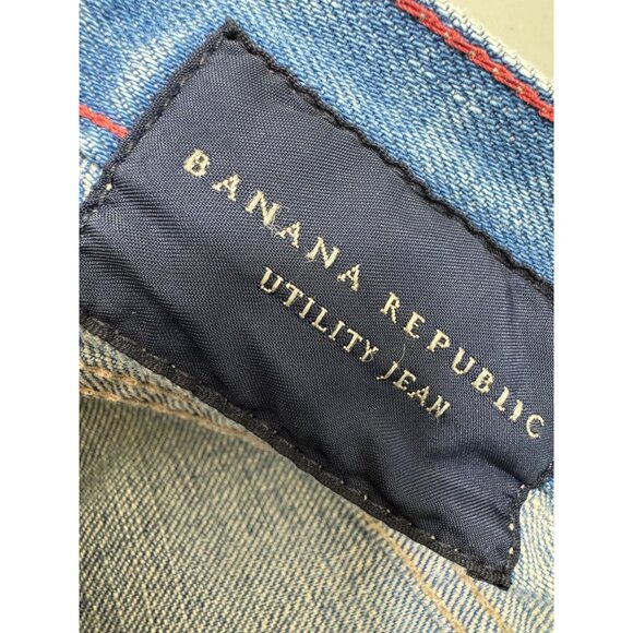 Banana Republic Utility Jeans Mens 35X30 Rugged Boot Leg Button Fly Heavy Duty - Picture 4 of 14